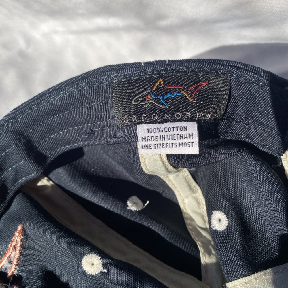 Greg Norman Fishing Cap Black Distressed Baseball Cap Outdoor Shark Hat - Picture 6 of 7